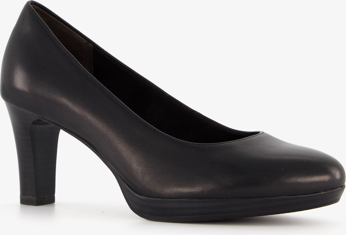 pumps, zwart, leer, middellaarzen?, sluiting?