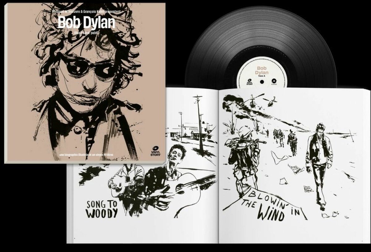 vinyl, plaat, Bob Dylan, album, illustratie