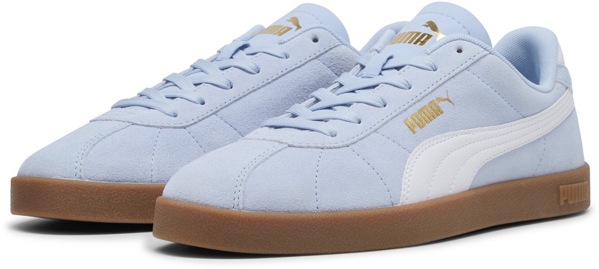 sneakers, skateschoenen, suede, lichtblauw, gumzool