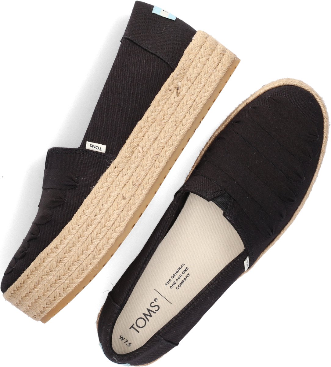 TOMS - Maat 39 - Valencia Dames Espadrilles - Black
