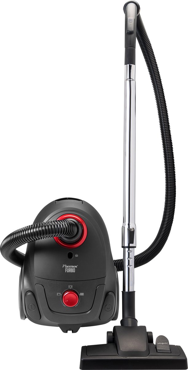 Bestron Stofzuiger met zak - ABG450ZRE - HEPA 12 - Bereik 7,5 m - Incl. 3 stofzuigerzakken - Rood/Zwart - 5 jaar garantie