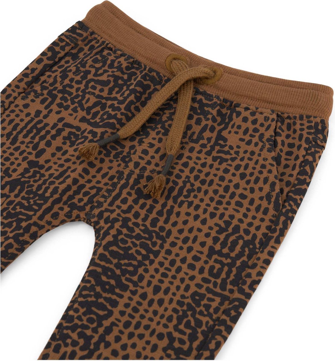 Prénatal - Maat 62 - Baby Jongens Broek - Baby Kleding voor Jongens - Bruin met Zwarte Print