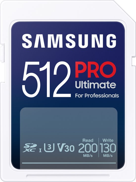 Samsung PRO Ultimate - SD Kaart - Geheugenkaart Camera - 200 & 130 MB/s - 512 GB