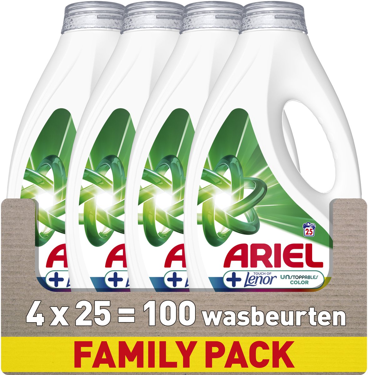 wasmiddel, wasverzorging, familiepakket, 4x25, wasbeurt