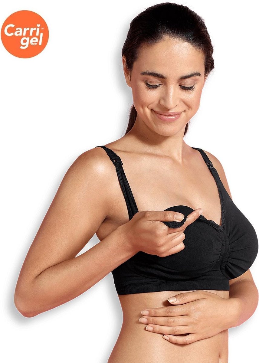 Carriwell- XXL - Meegroeibh en Voedingsbh met Gelbeugel en Padded cups - Zwart