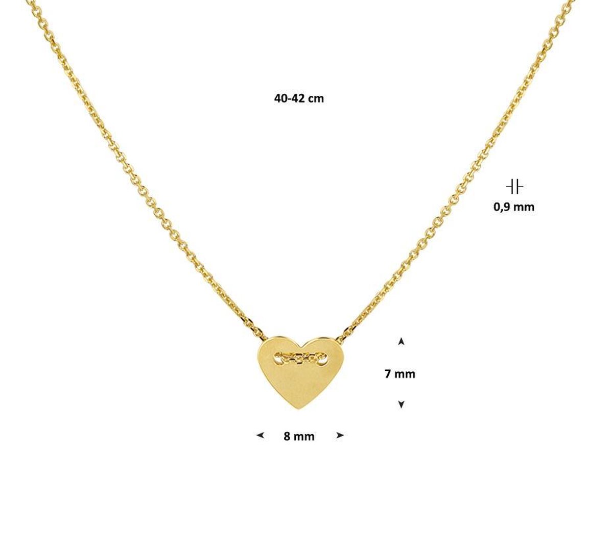 The Jewelry Collection - Hart Dames Ketting - 42 cm
