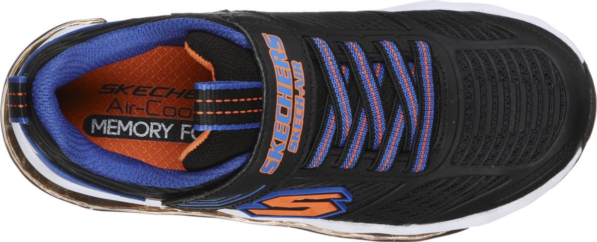 Skechers Skech-Air Waves - Maat 33 - Jongens Sneakers - Black/Blue/Orange
