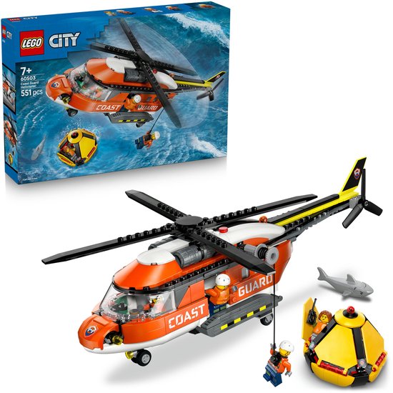 lego, city, heli, oranje, speelset