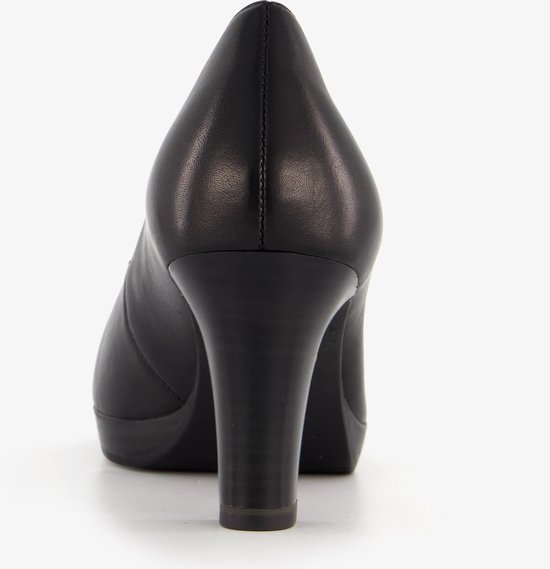 hoge hak, pump, black, heellijn, leder