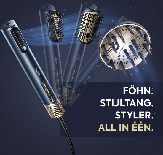 BaByliss 4-in-1 Wet to Dry Air Wand P1334E Föhn - Drogen / Stylen / Volume / Krullen - High Speed Di