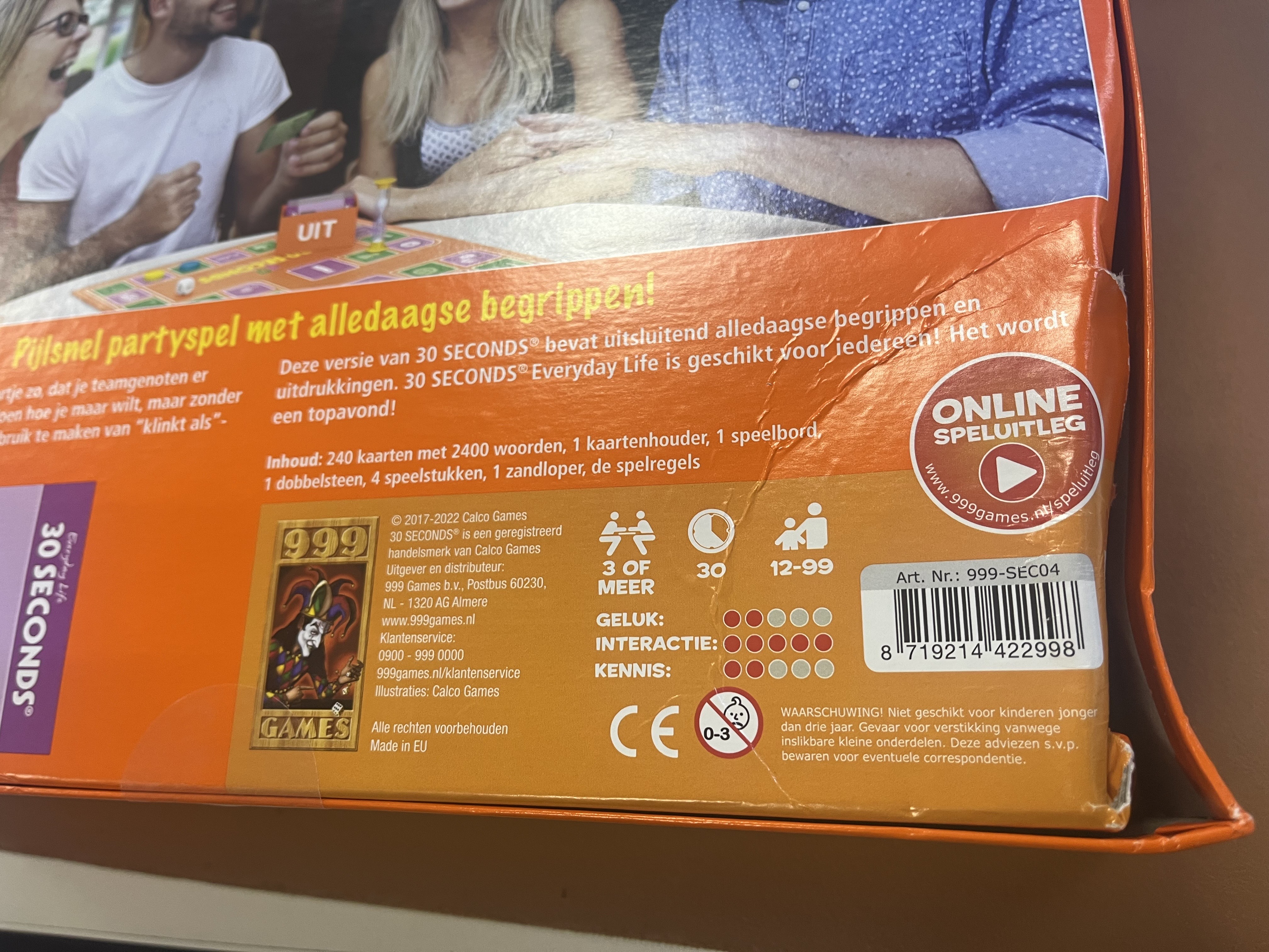999 Games - 30 Seconds ® - Everyday Life - Partyspel - Met alledaagse begrippen - Gezelschapsspel -