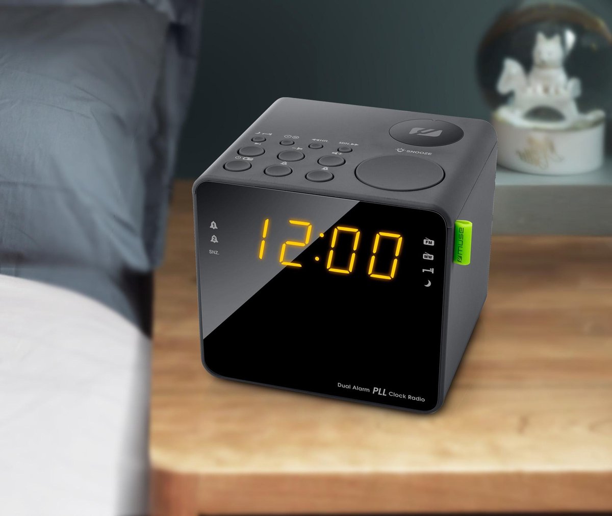 Muse M-187 CR zwart Wekkerradio met helder LED scherm