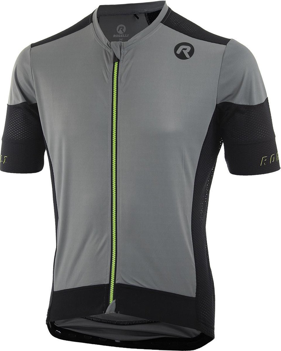 Rogelli Wielershirt KM Rise Grijs/Zwart/Fluor Maat S