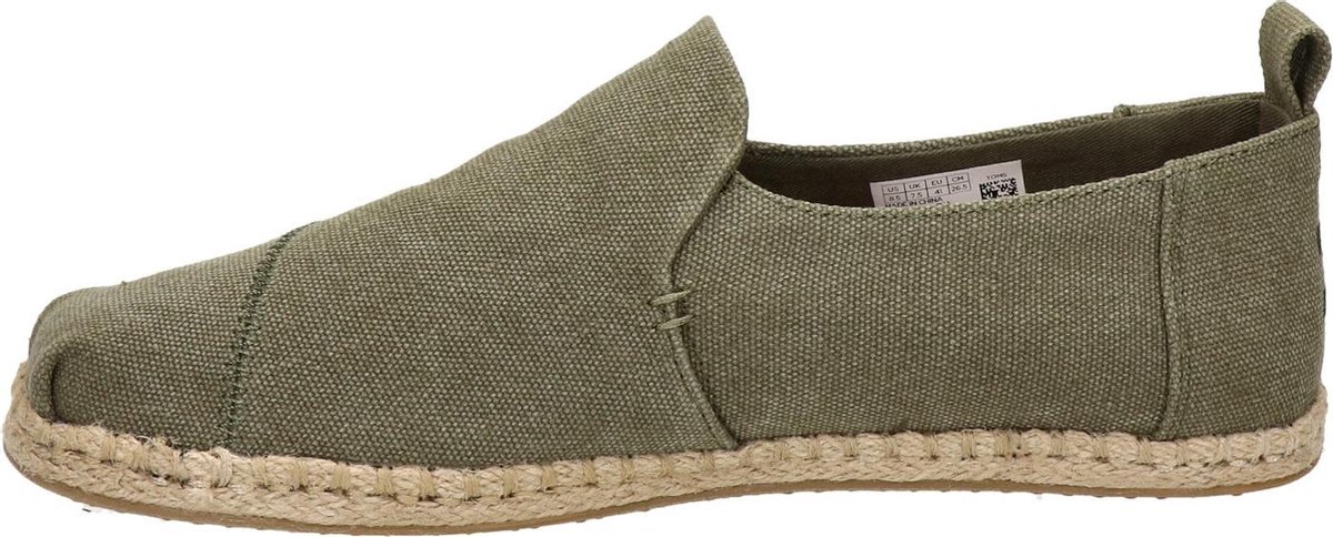 Toms - Maat 44 - Deconstructed Alpargata Rope Heren Espadrille - Olive