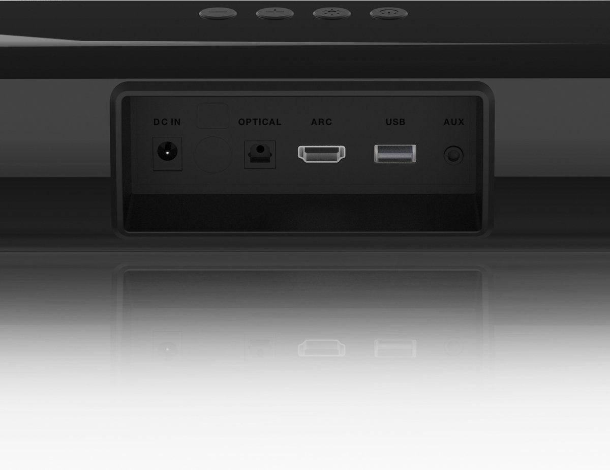 Lenco SB-042LEDBK - Soundbar met Bluetooth - 85cm - HDMI en LED verlichting - Zwart