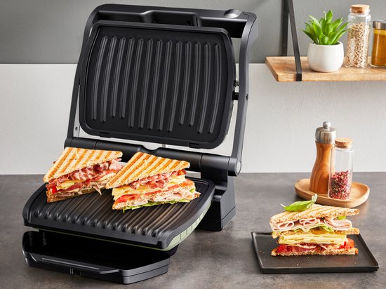 Tefal OptiGrill GC71EL - Intelligente Contactgrill - Keramische uitneembare platen - PFAS vrij - 6 Automatische Programma's - Gaarheidsindicator