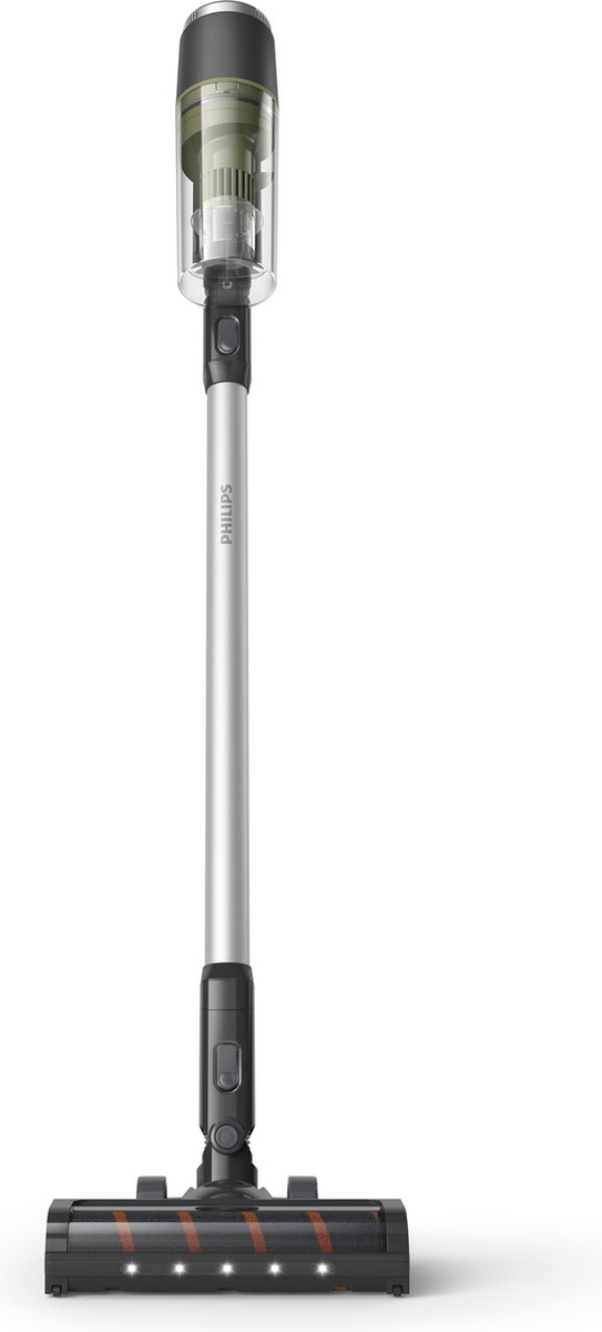 Philips Steelstofzuiger Met - Draadloos - Zuigmond met LED verlichting - Zonder Zak