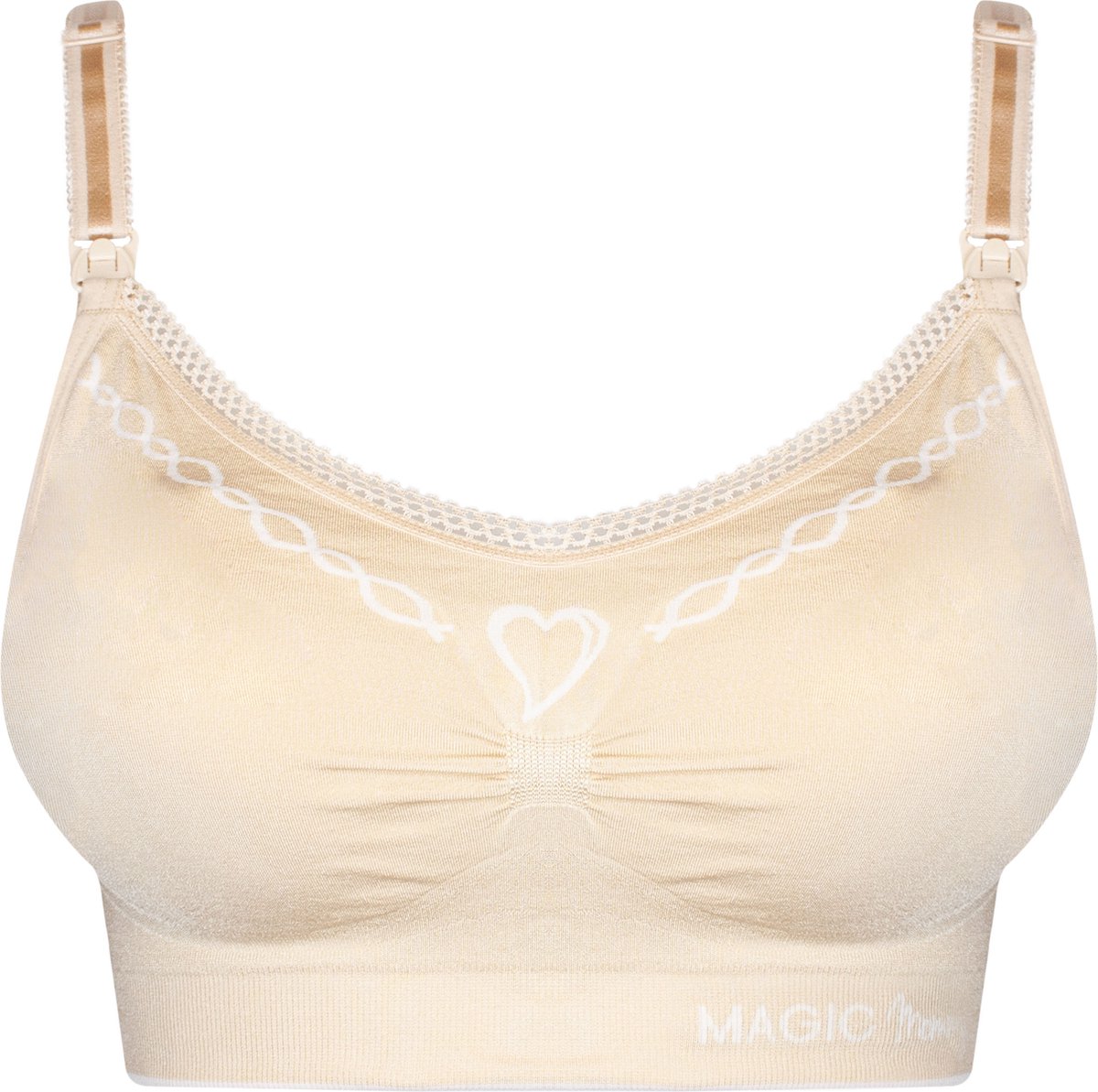 MAGIC Bodyfashion - Maat S - Fancy Mama Nursing Bra Latte/White Vrouwen