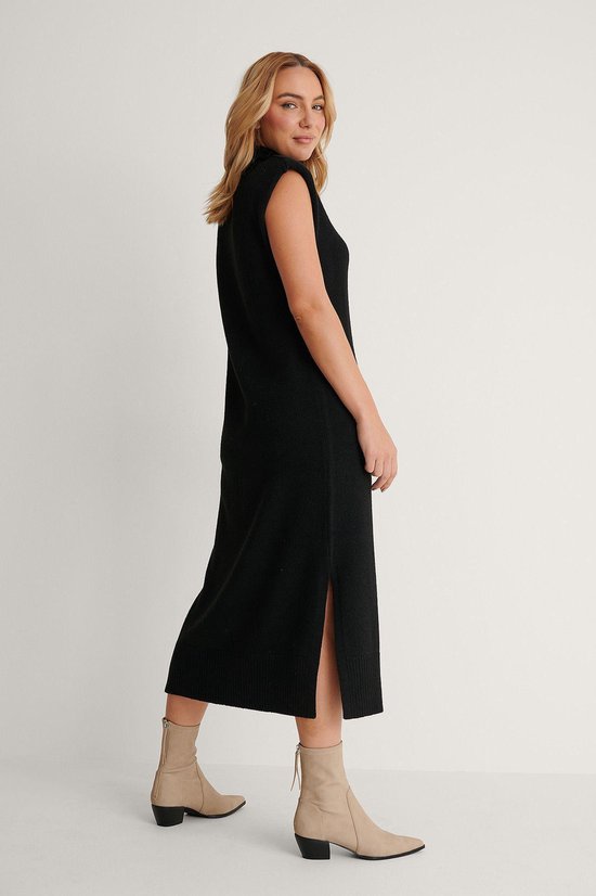 NA-KD  - Maat M - Padded High Neck Midi Dames Jurk