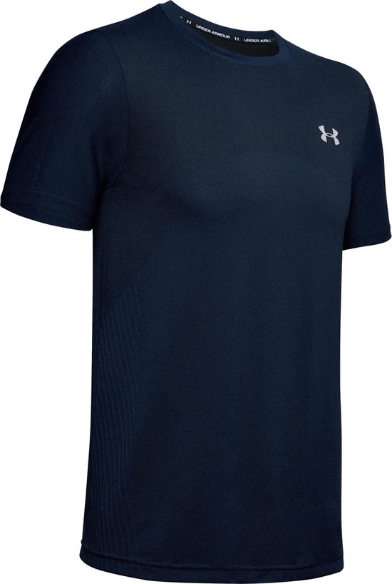 t-shirt, navy, polyester, mouwlang, Under Armour-logo