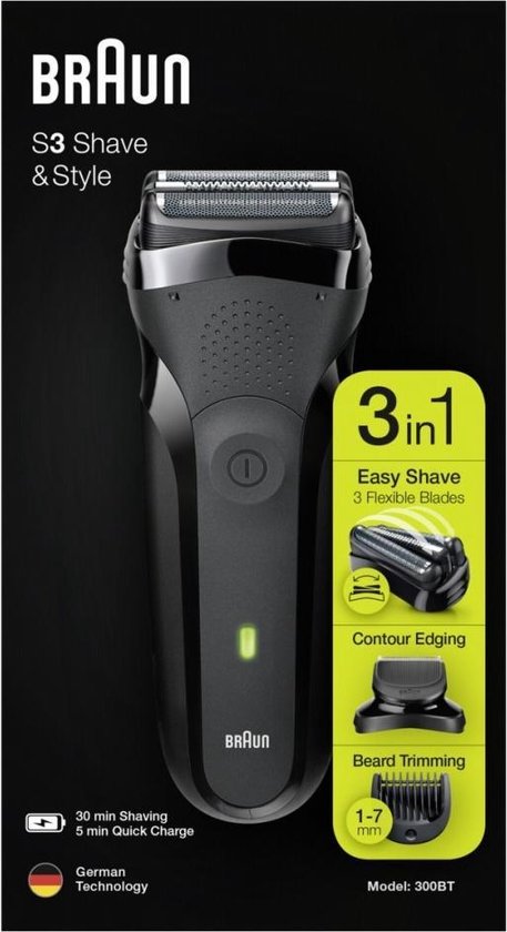 Braun Series 3 300BT Zwart - Elektrisch Scheerapparaat Shave&amp;Style