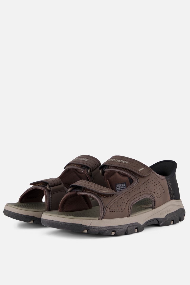 sandalen, brown, volwassenen, sandalen met gesp, outdoor