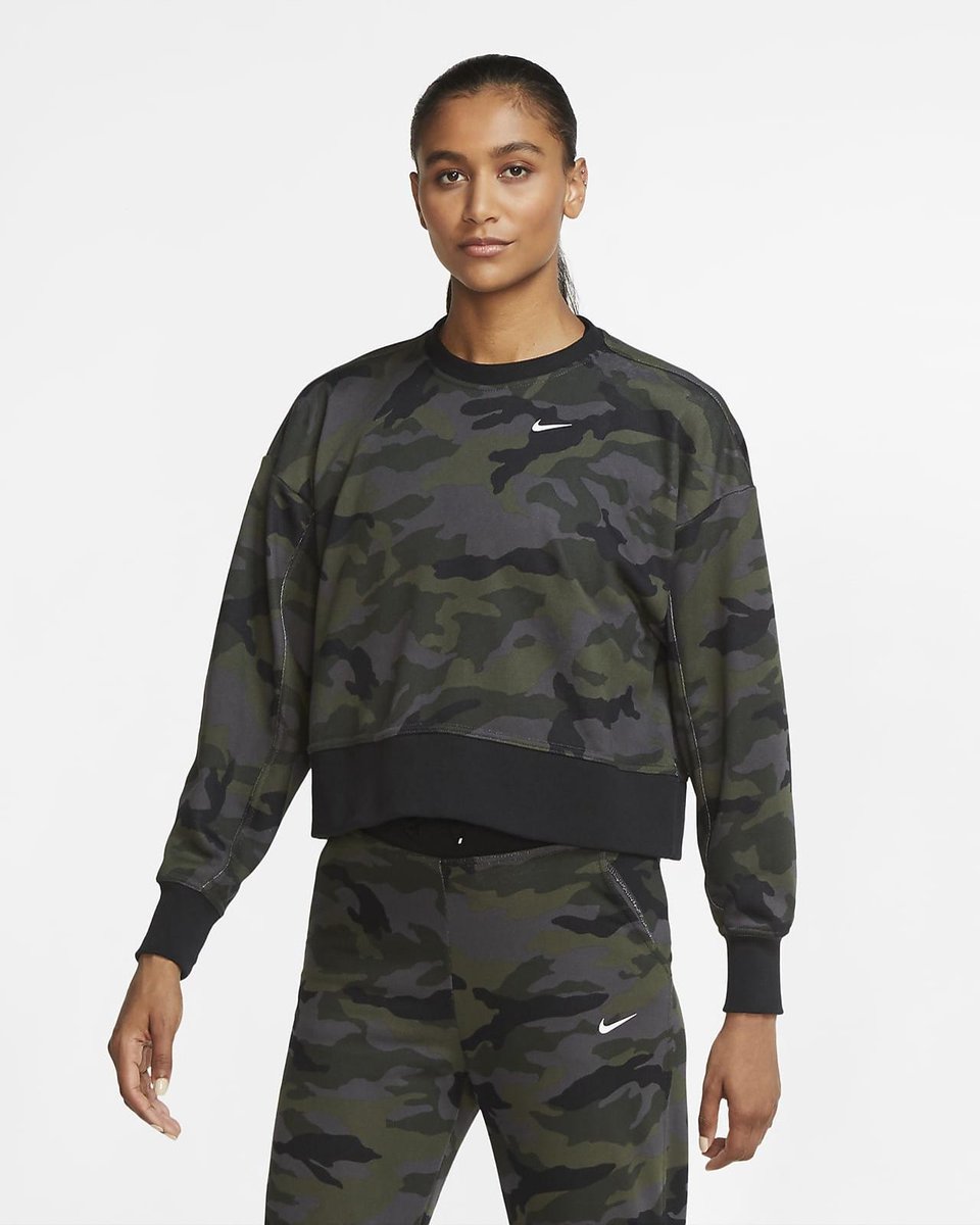 Nike - Maat L Dri-Fit Get Fit Camo Sporttrui Dames