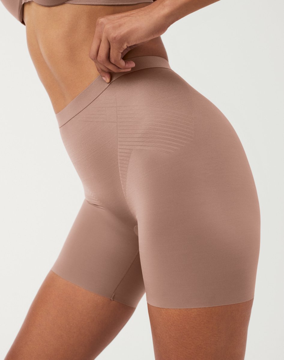 shapewear, biker shorts, kleding, neutrale kleur, compressie stof