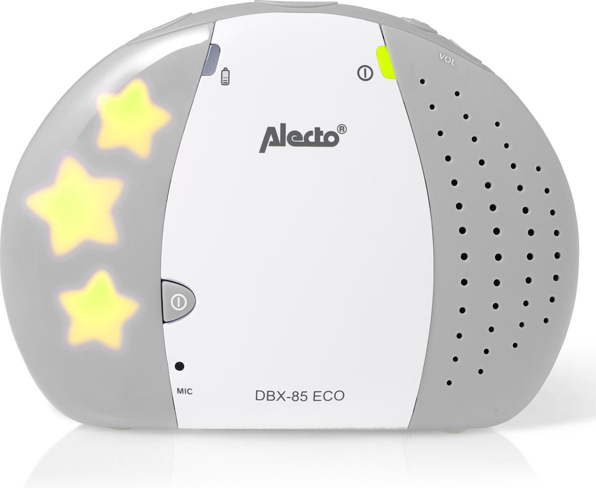 Alecto DBX-85GS - Full Eco DECT babyfoon - Wit/Grijs