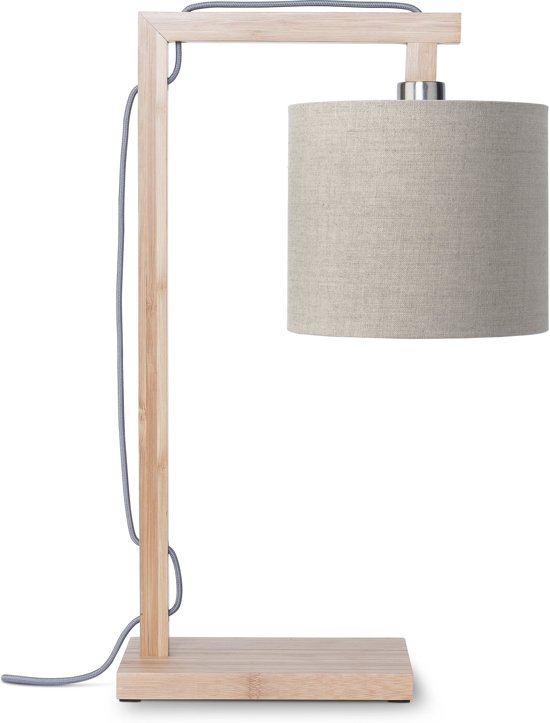 Table lamp Himalaya bamboo h.47cm/shade 18x15cm eco linen, dark