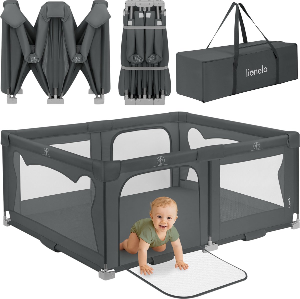 Lionelo Florence Easy Fold - Grondbox Baby Box - Box - Snel - met met