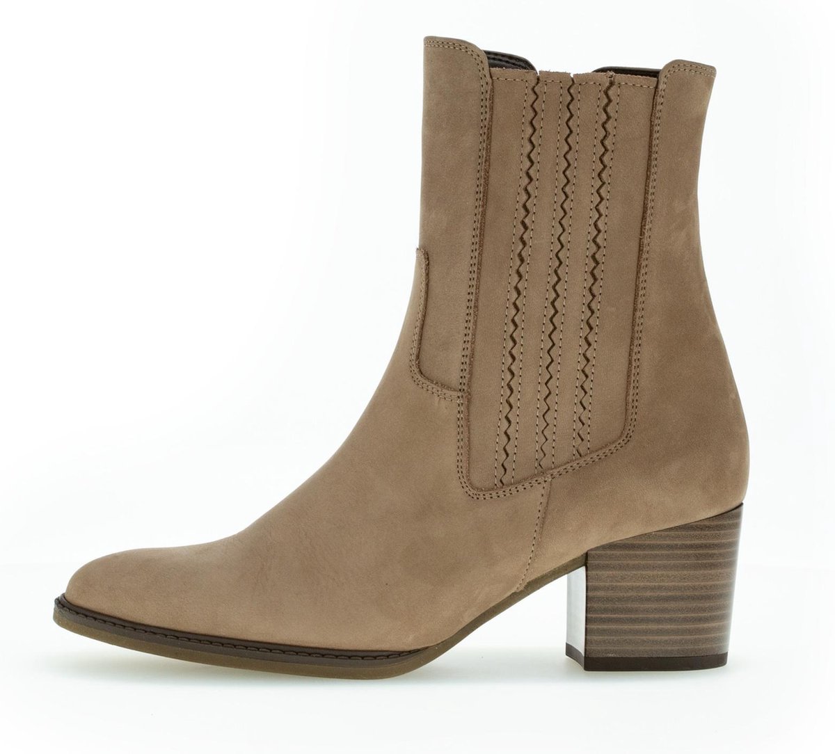 boot, ankle boot, suede, beige, block heel