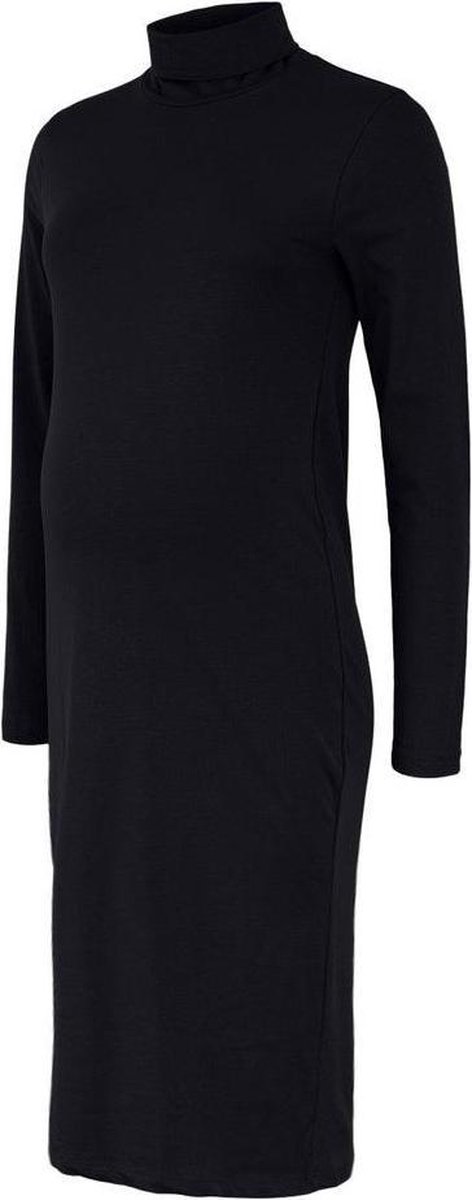 Mlsia Maat M  L/s Rollneck Jersey Dress Black Dames Jurk