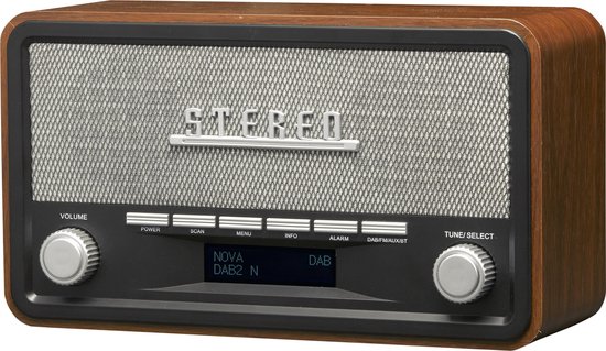 Denver DAB-18 - Retro DAB+ radio met Bluetooth - Hout