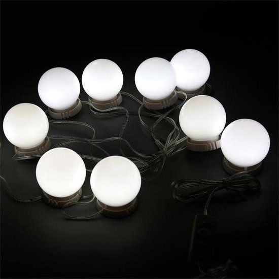 Hollywood Spiegellampen – Spiegelverlichting met 10 LED lampen – Dimbare Make Up Spiegel lamp – 4 me