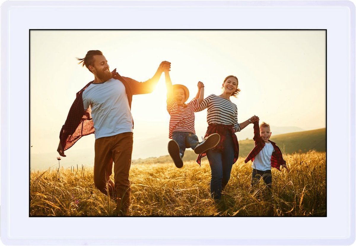 familie, mode, jongeren, landschap, zonsondergang