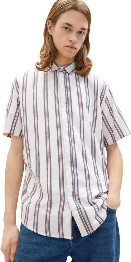 TOM TAILOR - Maat M - relaxed striped shirt Heren Overhemd