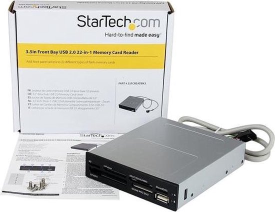 StarTech.com 3,5 inch Front Bay 22-in-1 USB 2.0 multimediageheugenkaartlezer