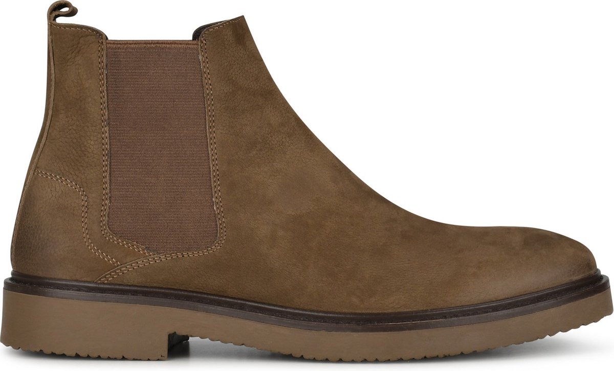 boot, chelsea boot, bruin, leer, elastische panel
