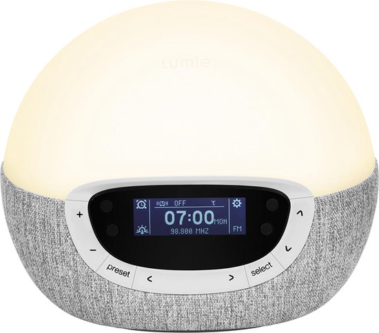 Lumie Bodyclock Shine 300 - Sleep & Wake-up light - Dimbaar nachtlampje - FM radio - 15 geluid opties