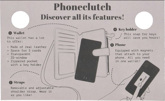 Hide & Stitches Porto Telefoontasje - Bruin - 100% Leer