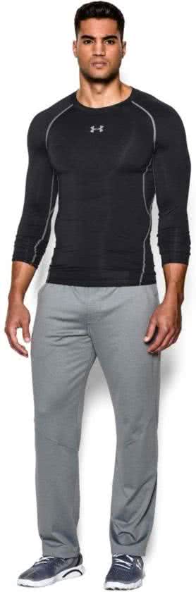 Under Armour UA HG ARMOUR LS - Sportshirt - Black - Heren - Maat S