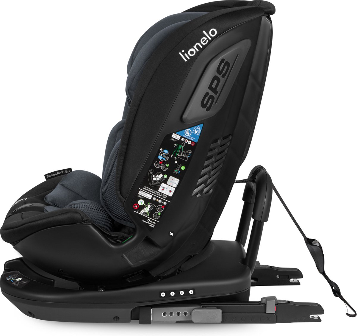 Lionelo Bastiaan RWF i-Size Autostoel 0-36 kg – ISOFIX – 360° Draaibaar – i-Size R129 – Achterwaarts & Voorwaarts – Zijbescherming – Tri-Guard Hoofdsteun