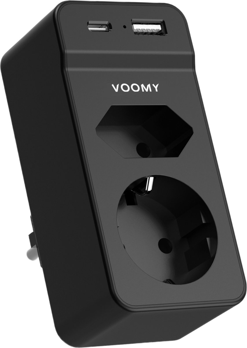 stopcontact, wereldstekker, USB, VOOMY, kabelloze oplader?