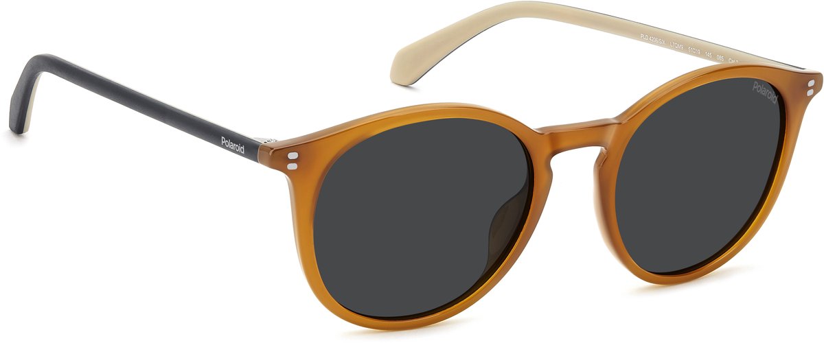 zonnebril, rond, tortois Shell, oranje frame, zwarte glazen