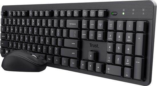 Trust ODY V2 - Draadloos Toetsenbord en Muis - Stil - Qwerty - Zwart