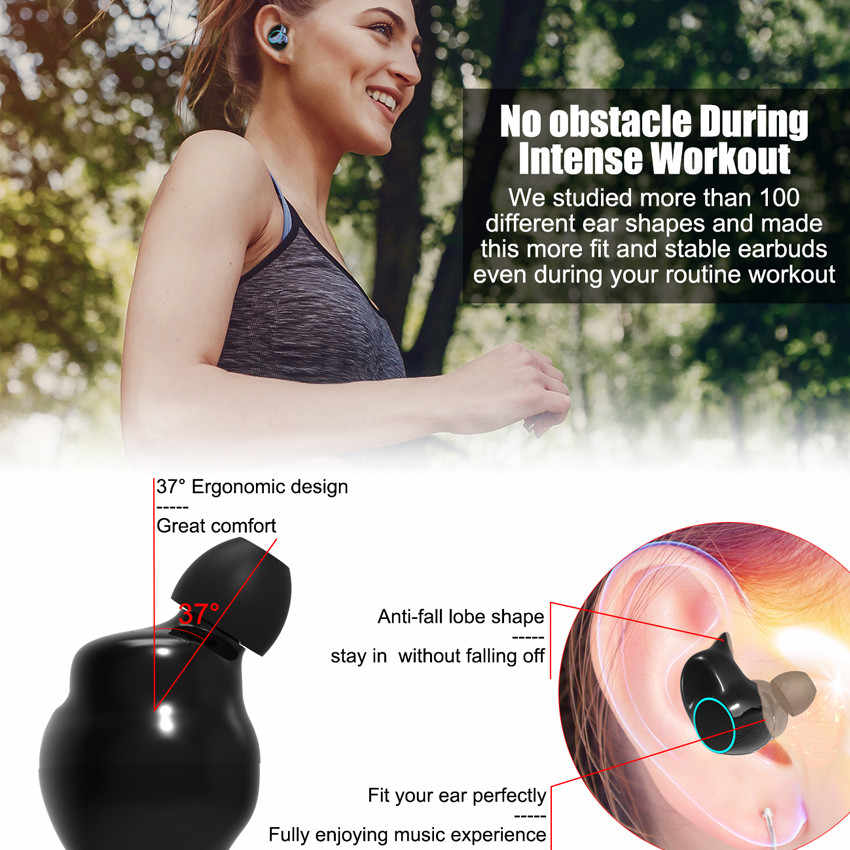 T3 Plus Bluetooth 5.0 Headset - TWS Digitaal Display IPX5