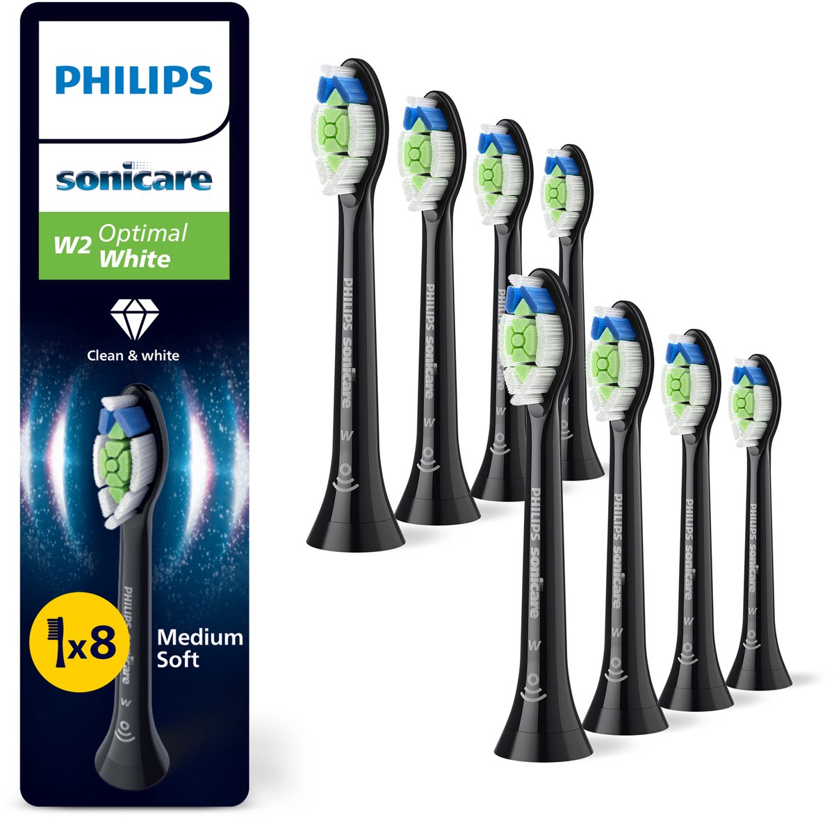 tandenborstel, sonicare, wisselborstel, medium zacht, opzetborstel