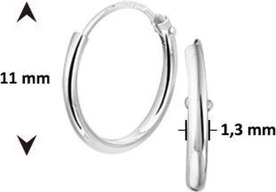 The Jewelry Collection -  Oorringen Ronde Buis - Zilver