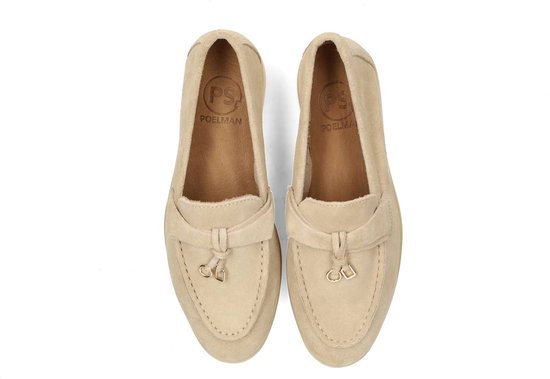loafer, moccasins, suede, beige, slip-on